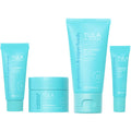 Tula Skin Care On the Go Best Sellers Travel Kit, Facial Cleanser, Day & Night Moisturizer, Sugar Scrub & Vitamin C Serum for Glowing, Radiant Skin, 1.0 Count