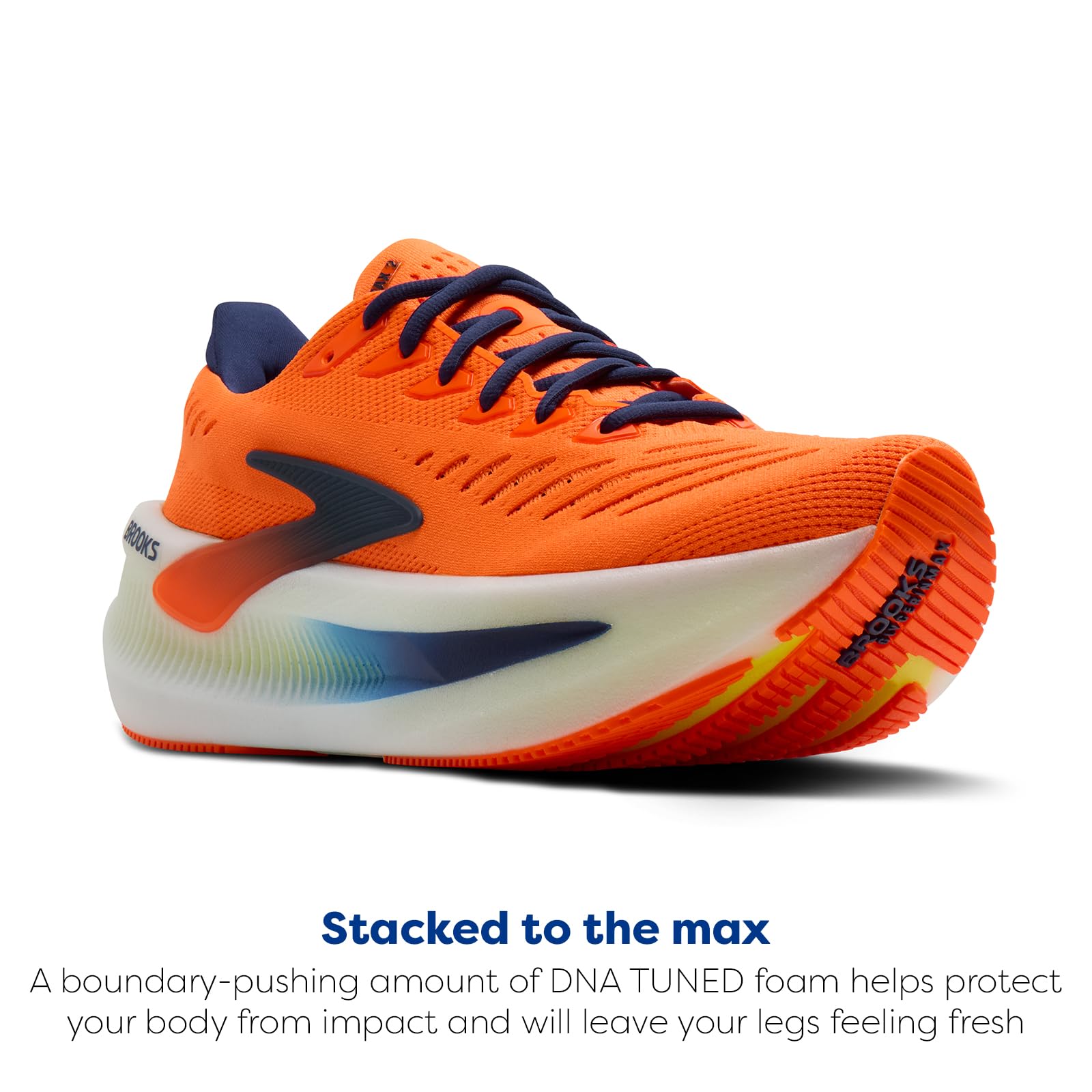 Brooks Men’s Glycerin Max 2 Neutral Running & Walking Shoe - Orange/Beacon Blue/Nightlife - 12 Medium
