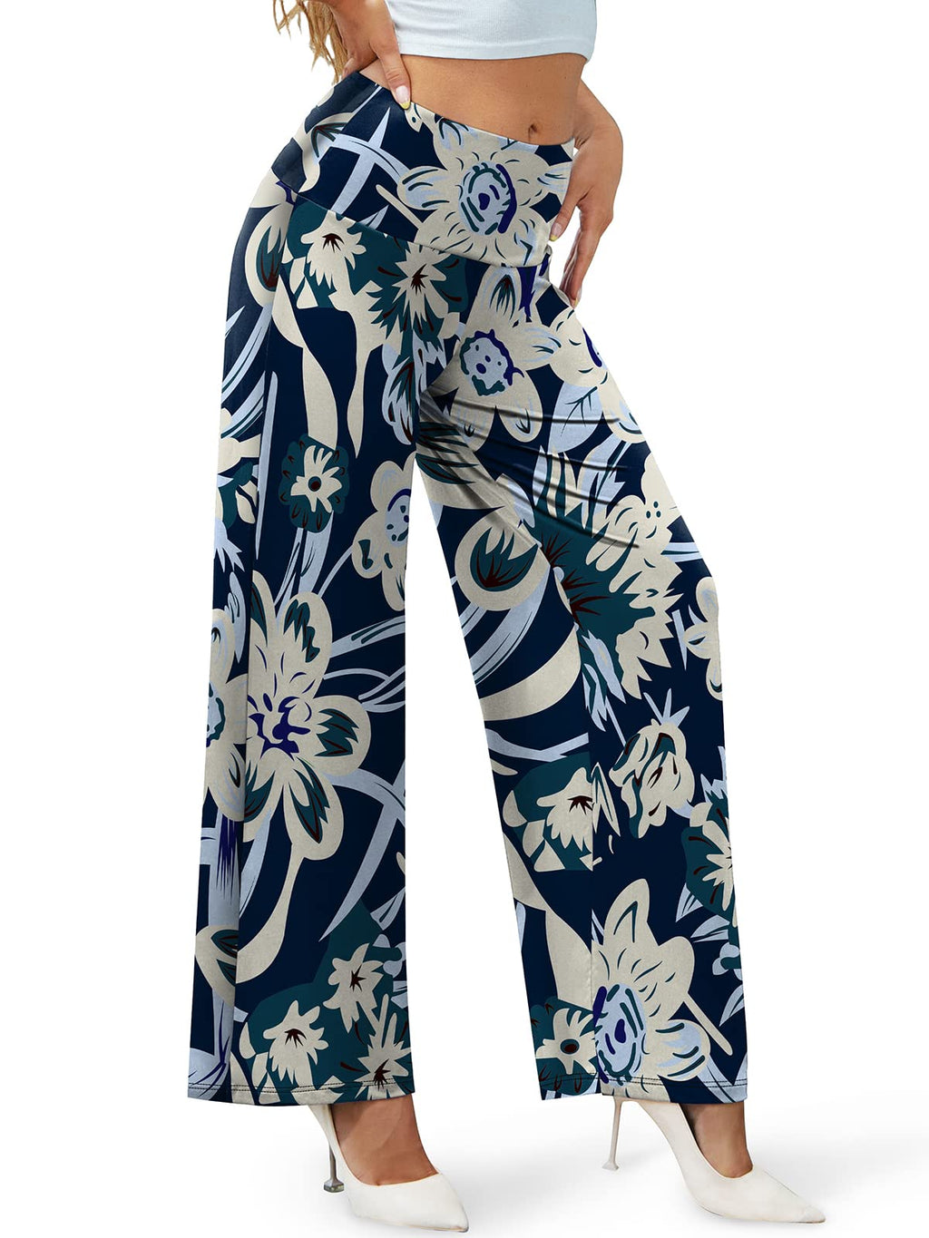 Arolina Women's Stretchy Wide Leg Palazzo Lounge Pants Casual Comfy High Waist Palazzo Pants