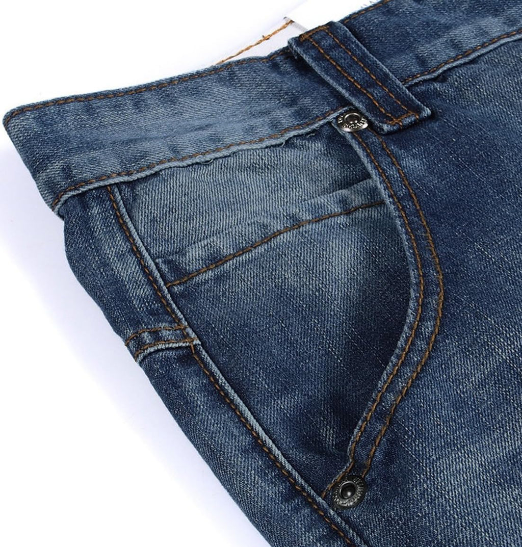 Yeokou Men's Casual Loose Hip Hop Denim Work Pants Jeans with Cargo Pockets(LightBlue-44)