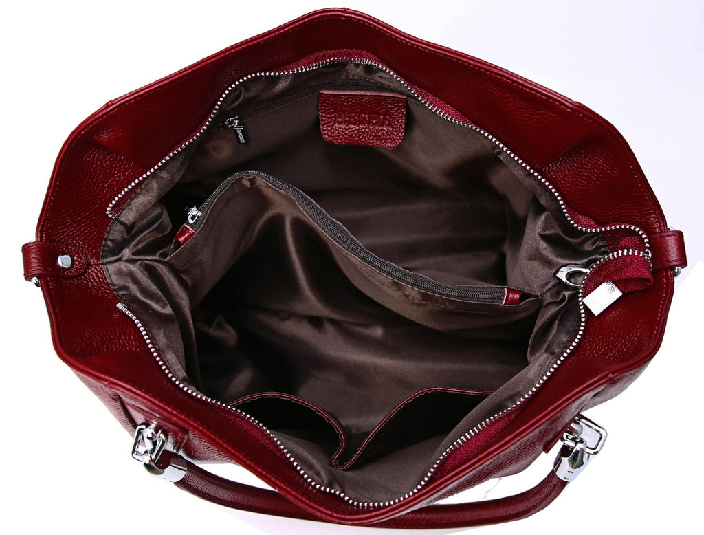 HESHE Leather Handbags for Women Shoulder Bags Tote Hobo Satchel Bags(WE)