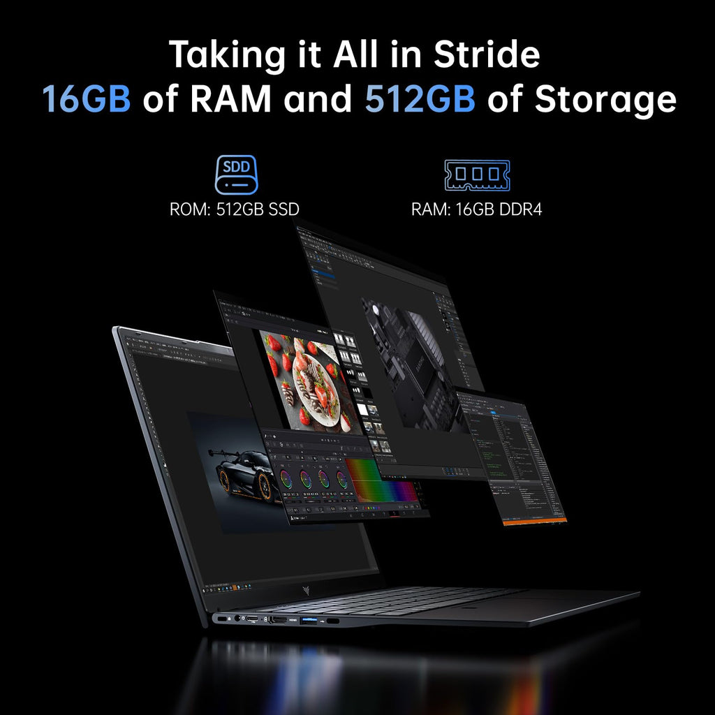 MALLRACE 2026 Laptop, 15.6 Inch FHD IPS Display, AMD Ryzen 3 4300U(Beat Intel Processor N100,up to 3.7GHz), 16GB DDR4 RAM, 512GB SSD, Windows 11 Pro, 54.72Wh Battery,WiFi 5,Backlit Keyboard