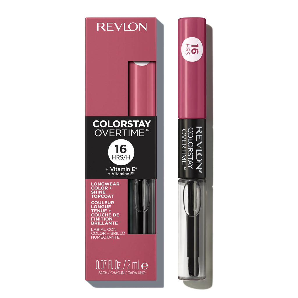 Revlon Liquid Lipstick with Clear Lip Gloss, ColorStay Overtime Lipcolor, Dual Ended with Vitamin E, 005 Infinite Raspberry, 0.07 Fl Oz