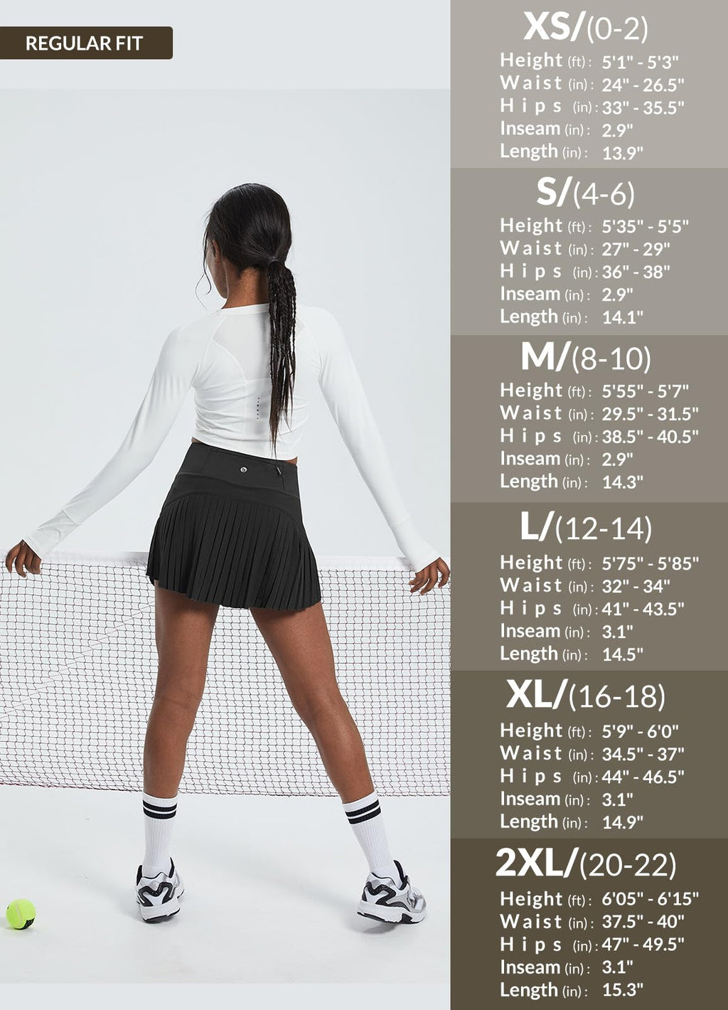 baleaf Tennis Skirts for Women High Waisted Skorts for Woman Golf Lightweight Athletic Workout with Shorts Pockets Black Medium