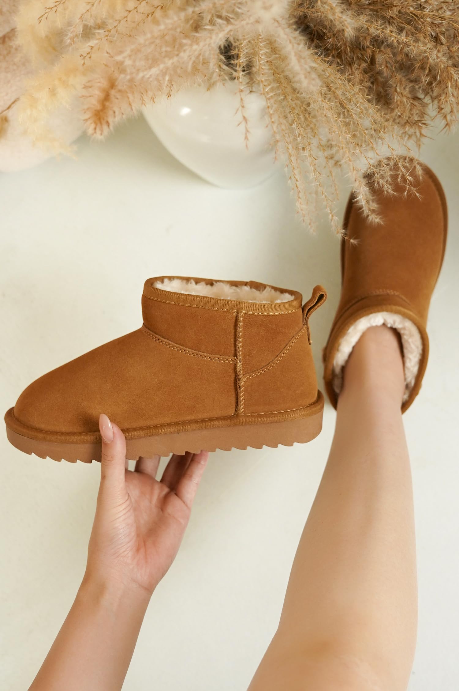 Project Cloud 100% Genuine Leather Ankle Boots for Women - Water Resistant with Memory Foam Insole Winter Boots for Women - Trending Shoes & Comfortable Women's Ankle Boots (Hippy, Chestnut, 8.5)