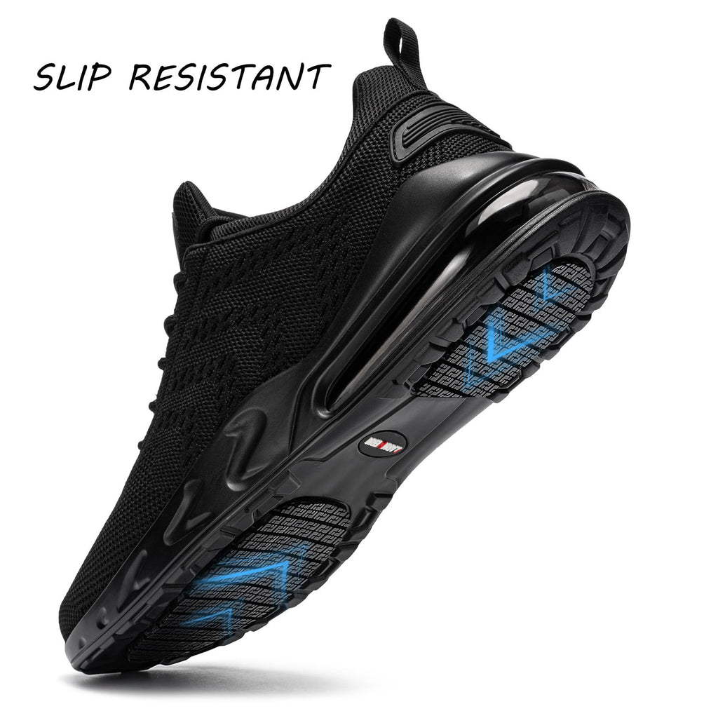 LARNMERN Men Non Slip Work Sneakers Water Resistant Food Service Zapatos Trabajo Antideslizantes Walking Shoes Waterproof Shoes Slip-on, Black 10.5 Wide