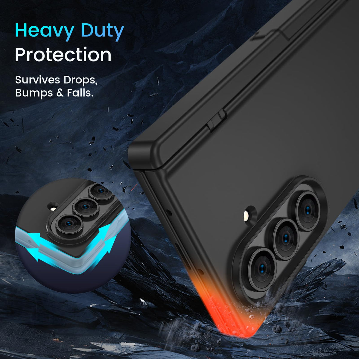 Magnetic for Samsung Galaxy Z Fold 8 Ultra Case with Hidden Kickstand Black