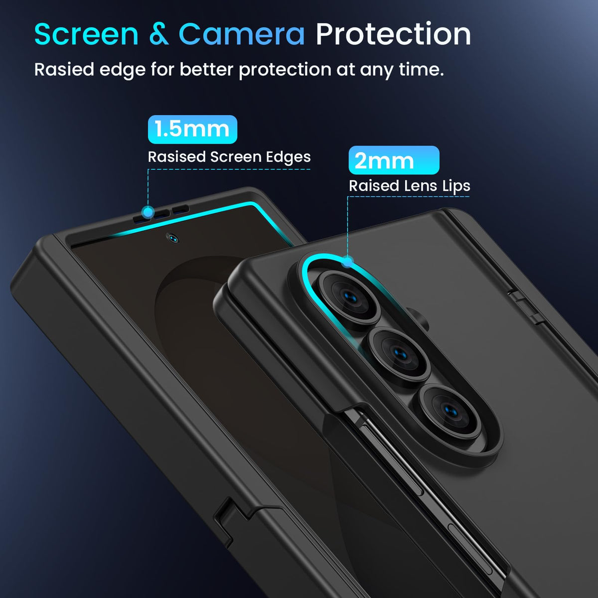 Magnetic for Samsung Galaxy Z Fold 8 Ultra Case with Hidden Kickstand Black