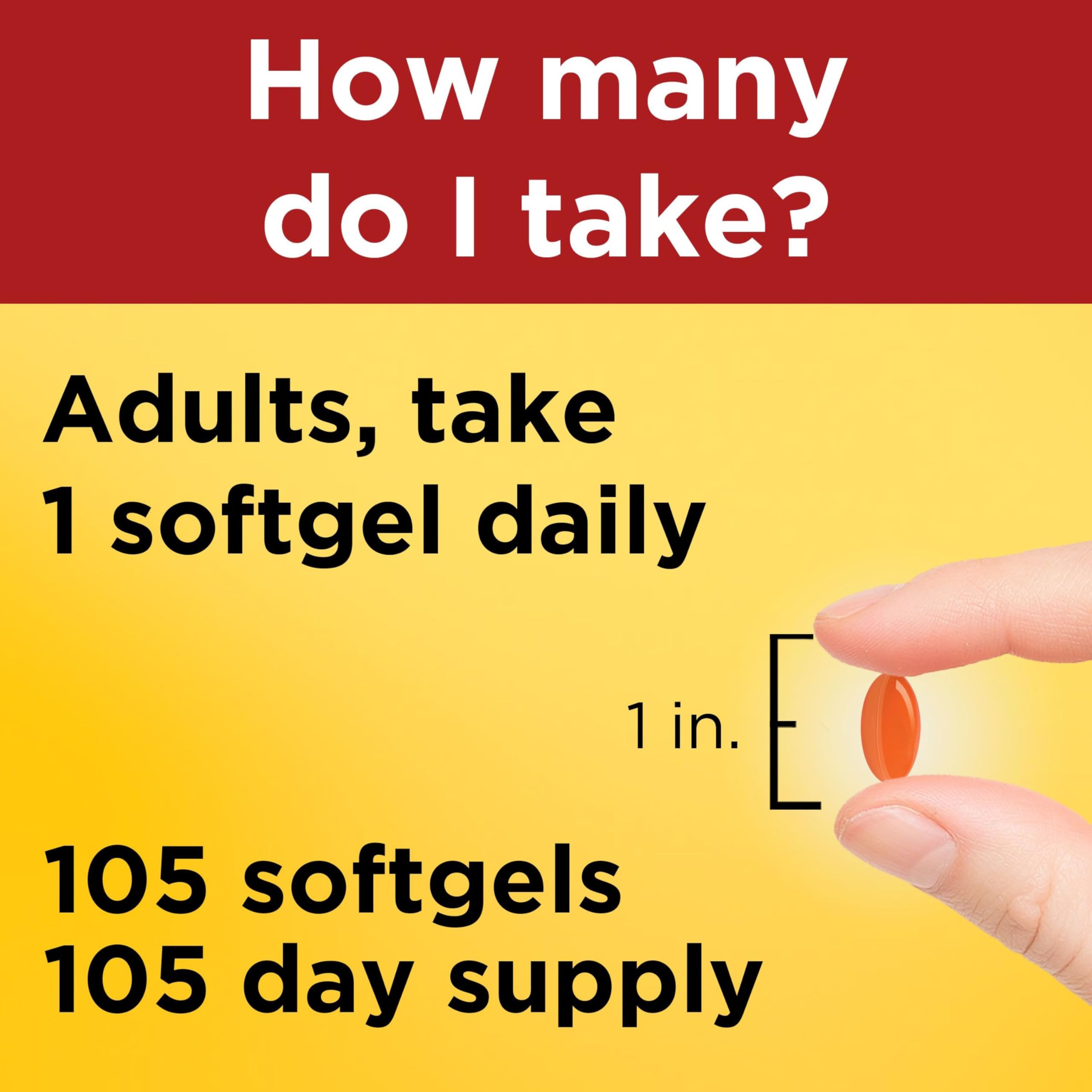 Nature Made CoQ10 200mg Softgels, Dietary Supplement for Heart Health Support, 105 Softgels, 105 Day Supply