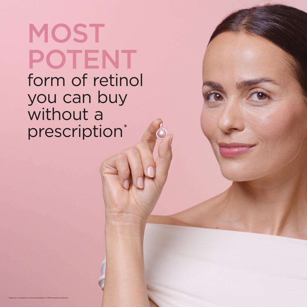 Elizabeth Arden Retinol + HPR Ceramide Rapid Skin Renewing Anti-Aging Face Serum Capsules, Fine Lines & Wrinkles Treatment with Peptides, Vitamin E, & Niacinamide, 60 Count