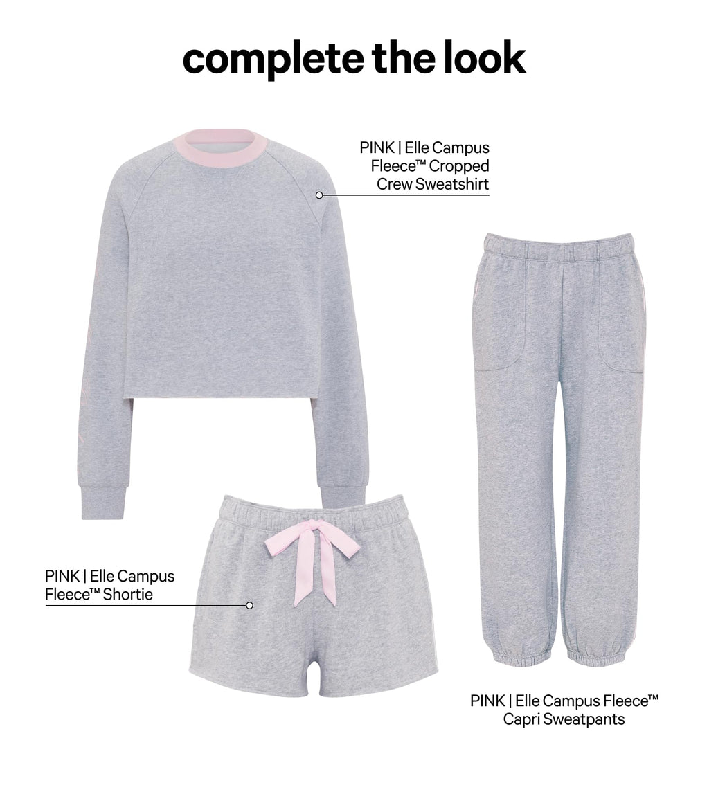 Victoria's Secret Pink | Elle Campus Fleece™ Capri Sweatpants, Medium Heather Grey, M