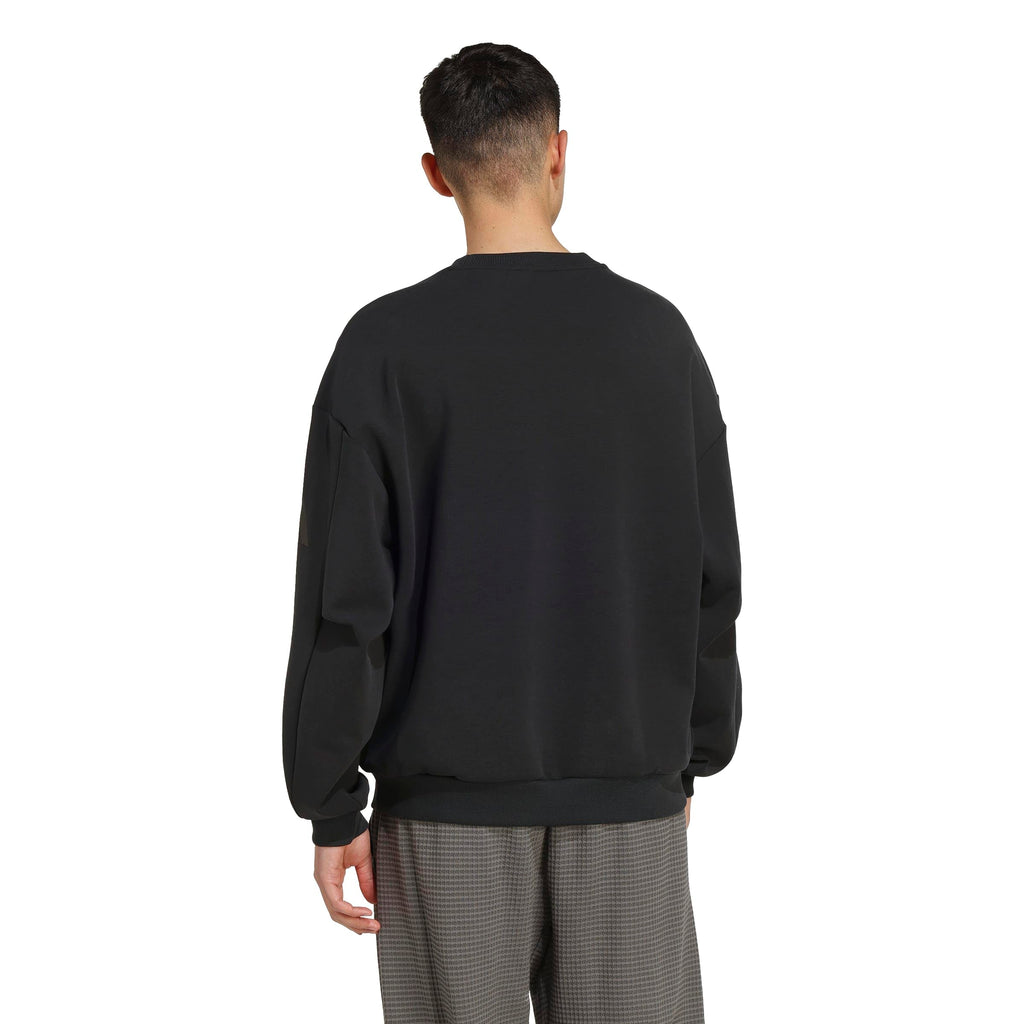 adidas Men's Soft Lux Loose Sweatshirt, Black, Large