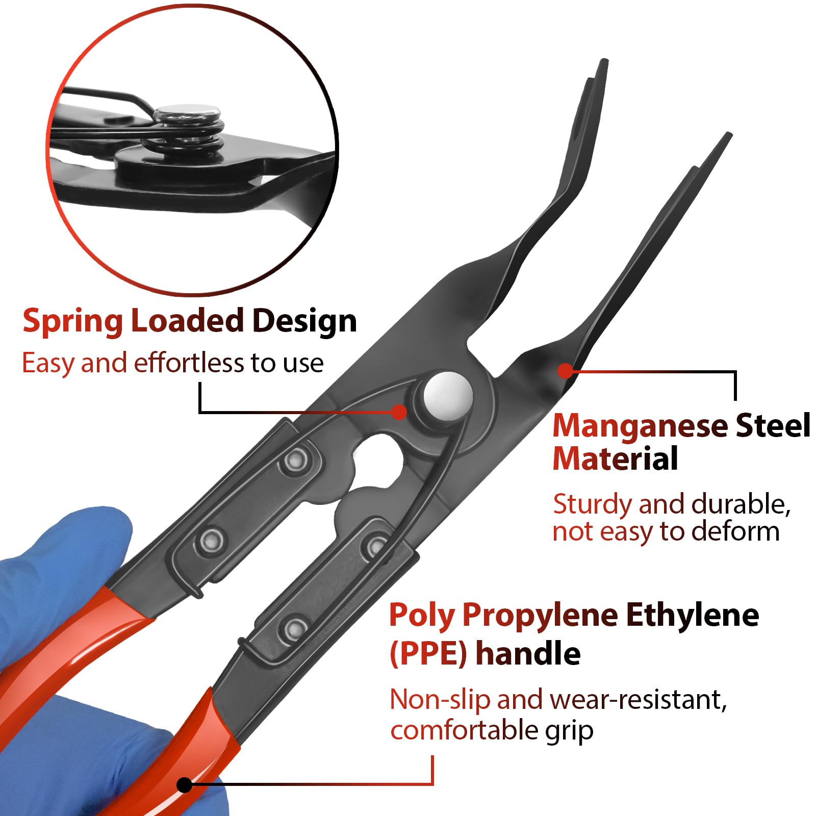 Keze 3 Pcs Auto Clip Pliers Set and Fastener Remover,Car Trim Rivet Removal Pry Tool Repair Kit with Storage Bag for Automotive Door Panel,Upholstery,Dashboard,Plastic Fasteners