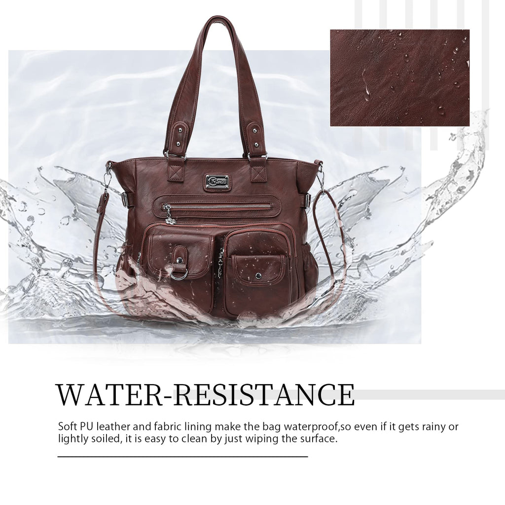 KL928 Large Purses for Women Shoulder Bag Tote Handbags Stylish Vegan Leather Hobo Bags Ladies (01-Coffee)