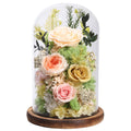 lovenfold Flowers for Delivery Preserved Flowers Rose in Glass Dome,Champagne Rose Forever Flowers Birthday Gifts for Women Mom Grandma Friend Gifts for Her,Home Decor
