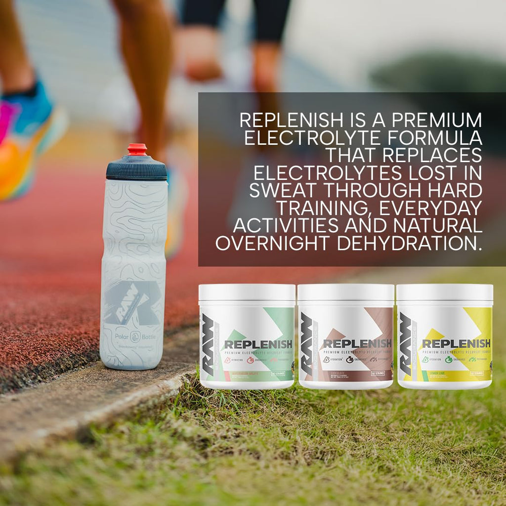 RAW Replenish, Premium Electrolytes Powder Recovery Formula, Lemon Lime (60 Servings) - Flavored Electrolyte Drink Mix Supplement for Hydration, Replenishment, Endurance & Performance Workouts
