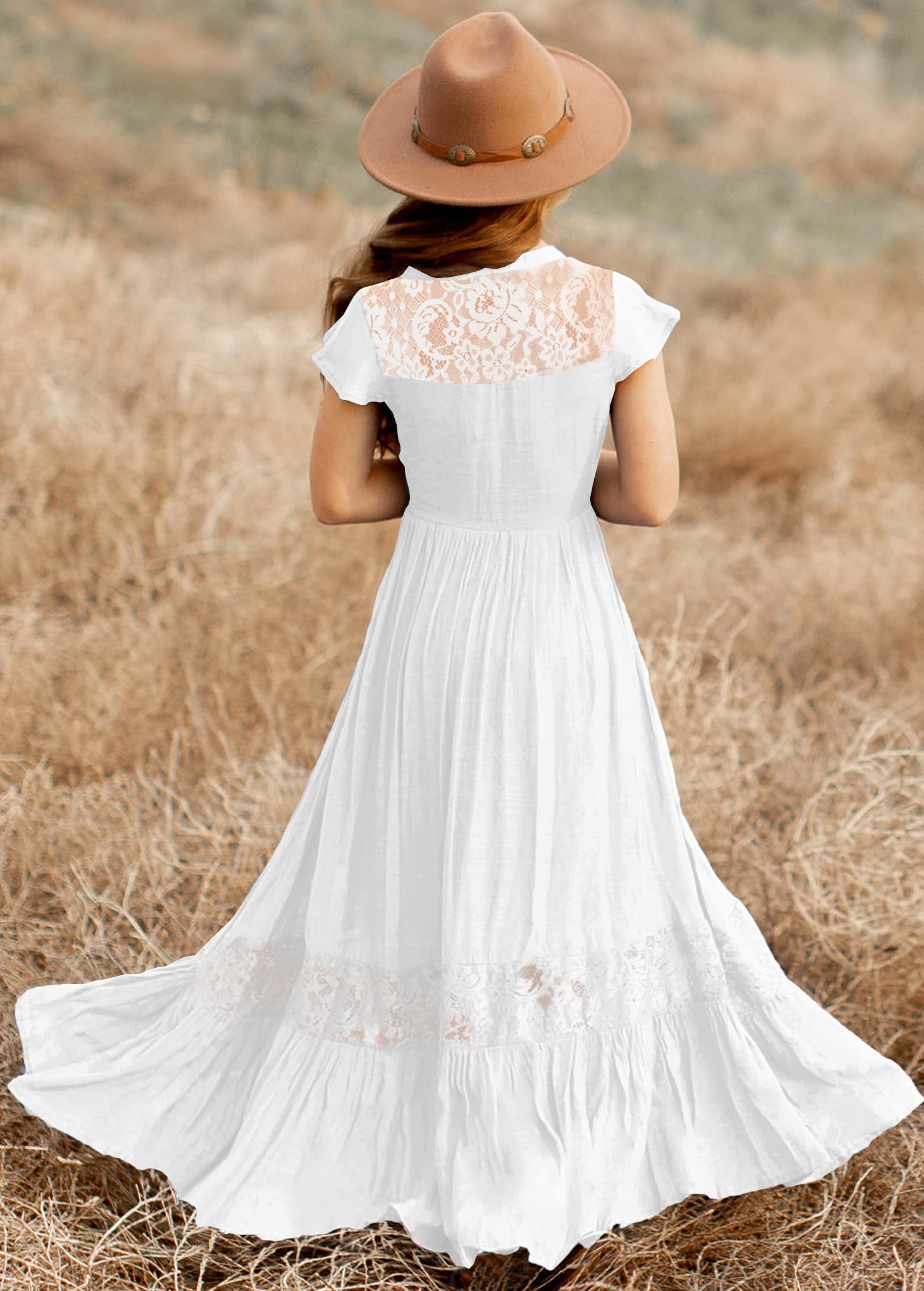 HOSIKA Flower Girls Dress Elegant Ruffle Lace Embroidery Chiffon Long First Communion Wedding Party Dresses 6-12 Years