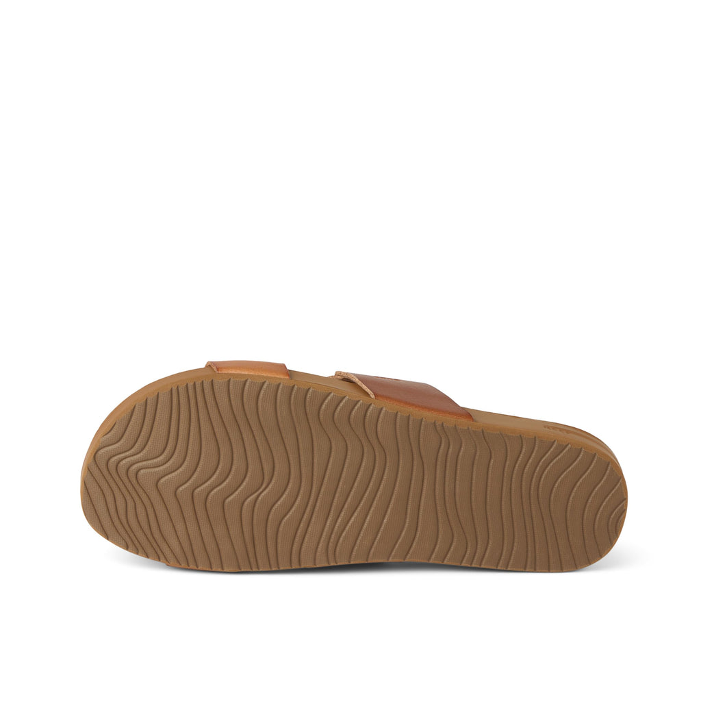 REEF Cushion Vista Womens Fashion Slide Sandal, Vegan Leather Strap, Ultra Soft Cushion Footbed, Espresso Duo, 7.5