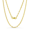 JEWELHEART 14K Real Gold Hammered Mariner Chain - 2mm Twisted Anchor Link Chain - Dainty Diamond Cut Yellow Gold Pendant Chain Necklace For Women with Lobster Clasp 18"