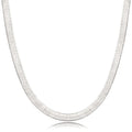 DEARMAY Silver Plated Herringbone Necklace for Women Dainty Sterling Silver Necklace Sterling Silver Choker Thin Snake Chain Necklaces