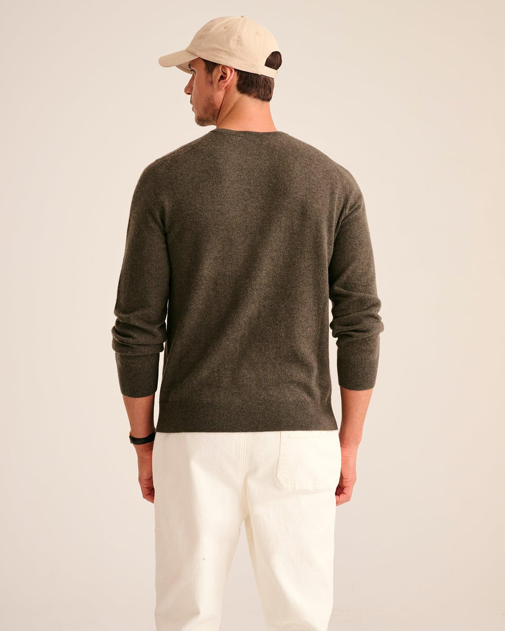 NAADAM The Original Cashmere Crewneck Sweater,Olive,XL