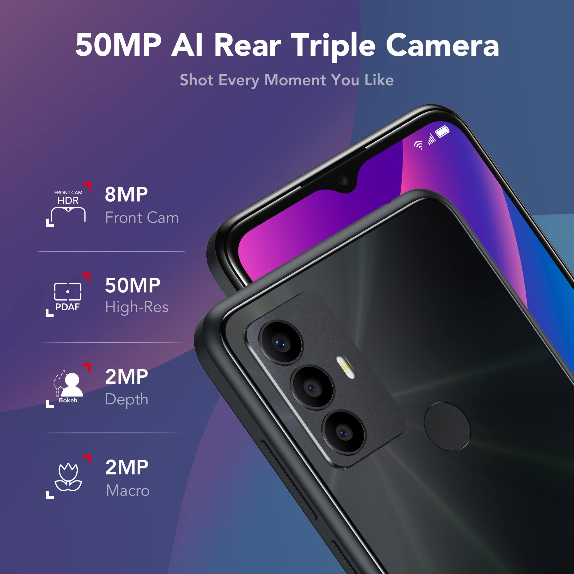 TCL 30 SE |2022| Unlocked Cell Phone 4+128GB, 6.52" Android Phone GSM Unlocked Smartphone with 50MP Camera, 5000mAh, Single SIM, US Version, Space Gray(Not Support Verizon/Boost)