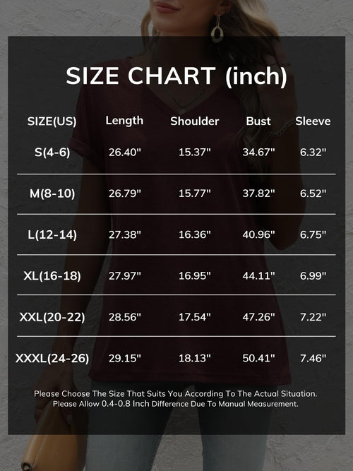 ATHMILE Womens T Shirts for Women Short Sleeve V Neck Basic Tees Tunic Tops Loose Fit Casual Summer Outfits Clothes Beach
