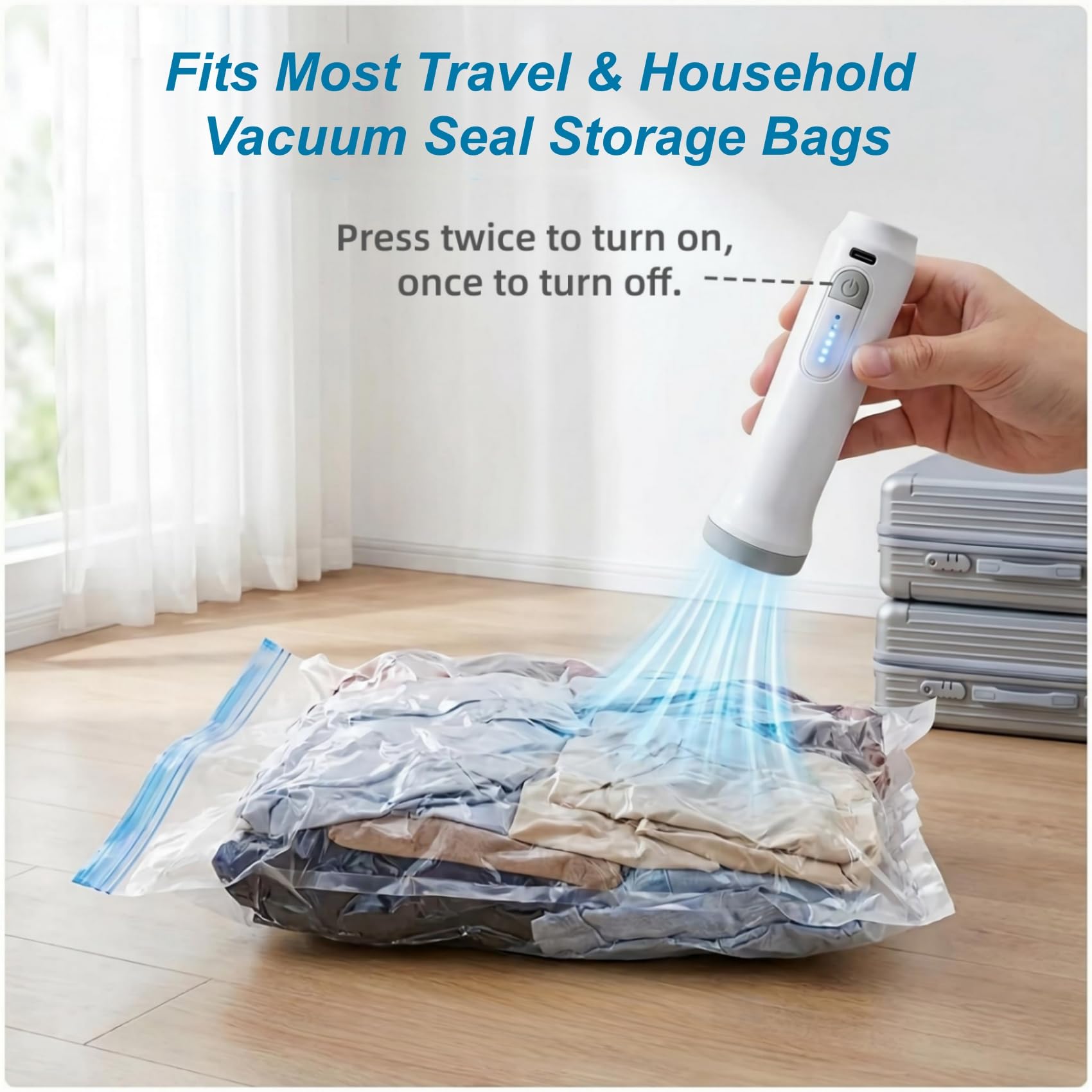 UOZLMD Cordless Electric Vacuum Pump, for Storage Bags, 6000Pa Suction