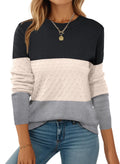 Zeagoo Womens Fall Sweaters Long Sleeve Crew Neck Ribbed Knit Pullover Tops