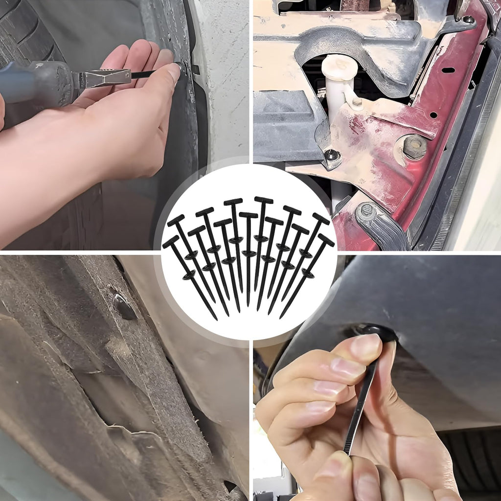 Upgrade Nylon Universal Cable Tie Buckle with Clear Storage Box – Cable Tie Buckle Zip Tie Clips for Car Fender, Engine Cover, Mudguard Fastener, Automotive Replacement Screw Fixing, 100PCS