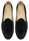 Journey West Suede Tassel Loafer for Women Slip-on Belgian Penny Loafers Shoes for Women Black US 10