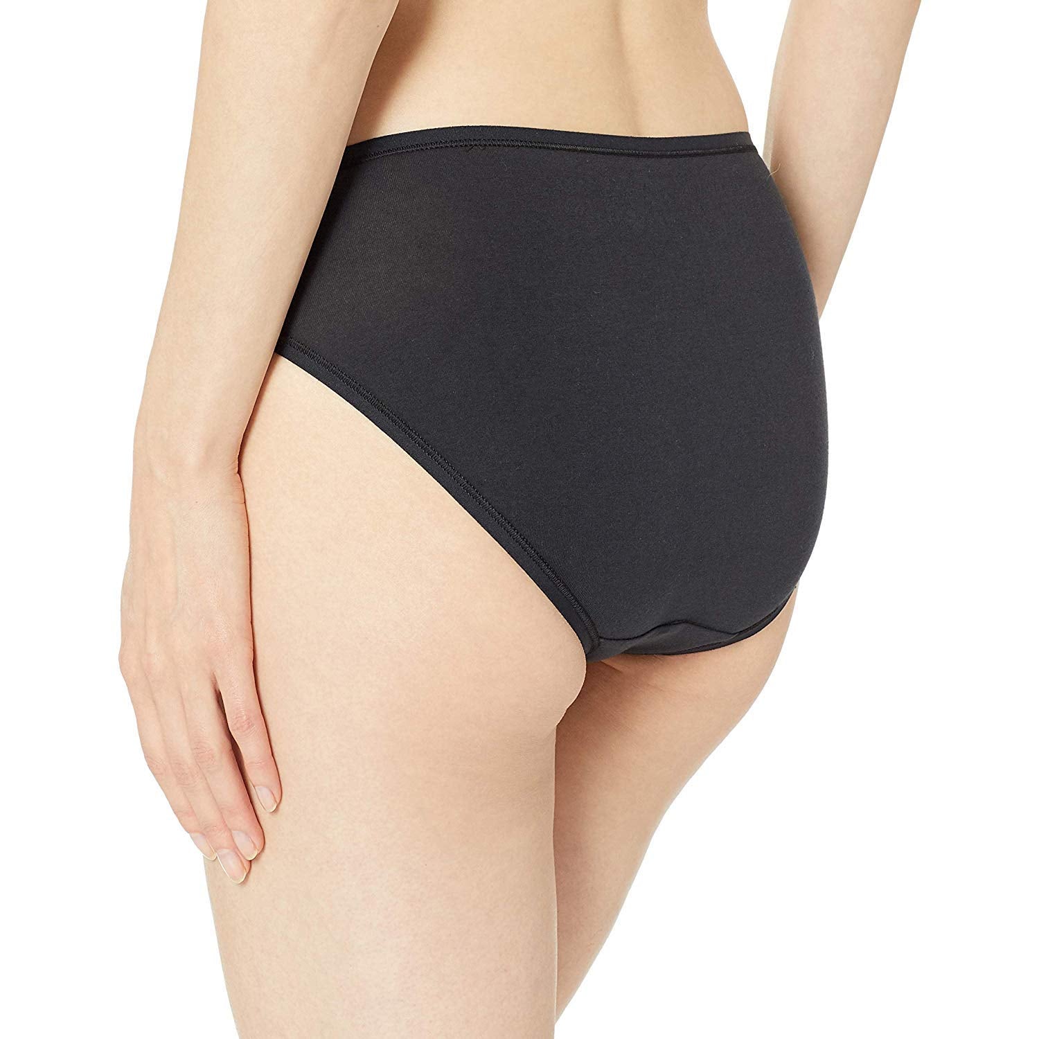 Amazon Essentials Women's Cotton High Leg Breathable Brief Underwear, Multipacks, Pack of 10, Black, Medium