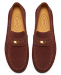 Journey West Suede Slip-on Penny Loafers Shoes for Men Brown US 9