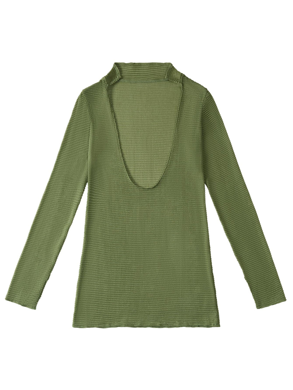Lilosy Sexy Crochet Sheer Long Sleeve Cover Up Swim Bathing Suit Beach Dress One Piece Swimsuit See Through Swimwear Army Green Medium