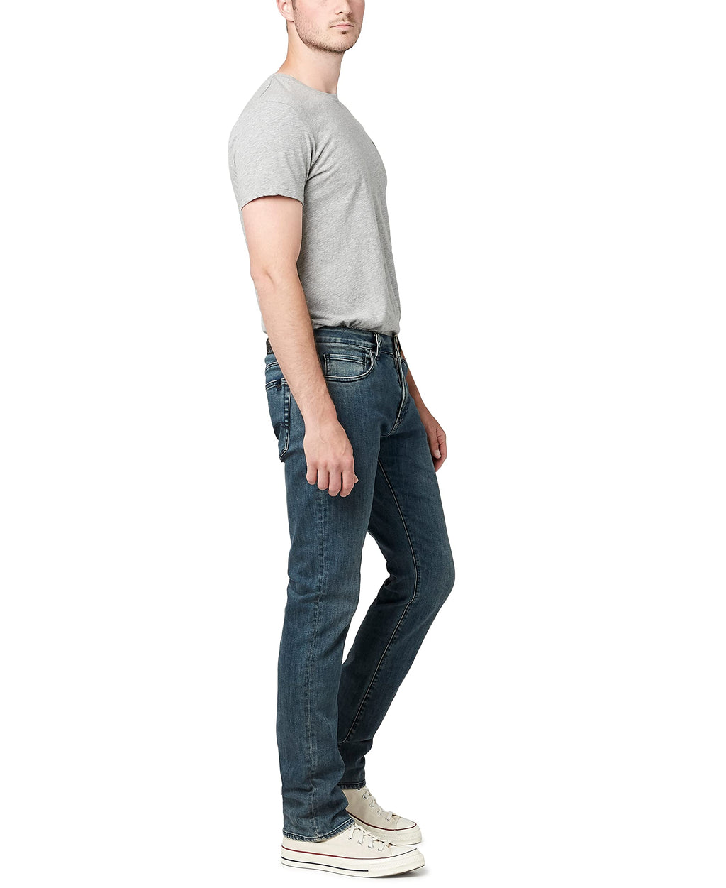 Buffalo David Bitton Men's Ash Fashion Jeans, Mid Blue Light Acid Wash, 30W x 34L