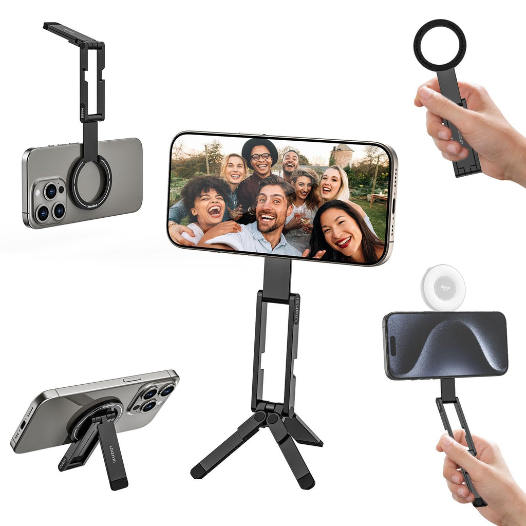 ULANZI MA60 Magnetic Phone Tripod Stand for iPhone, Aluminium Mini Tripod