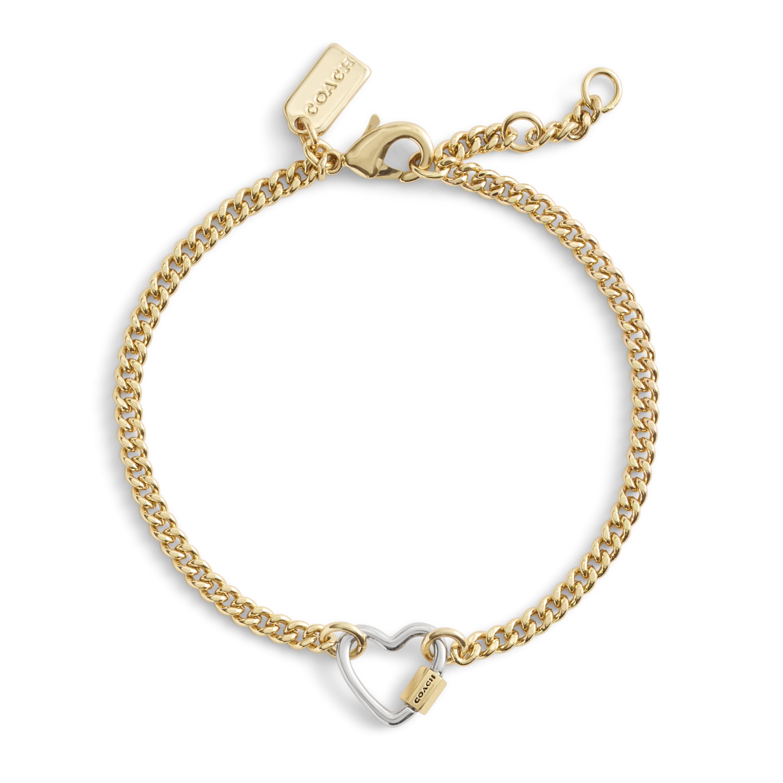 COACH Women's Signature Carabiner Heart Link Bracelet