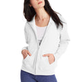 Hanes Women's EcoSmart Full-Zip Hoodie Sweatshirt, White, Large, 50% Cotton, 50% Polyester