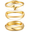 Chunky Gold Bangle Bracelets for Women, Dainty 14k Gold Plated Big Stackable Bangles Set, Trendy Cuff Bracelet Stack Fashion Jewelry Valentines Gifts for Wife Mom