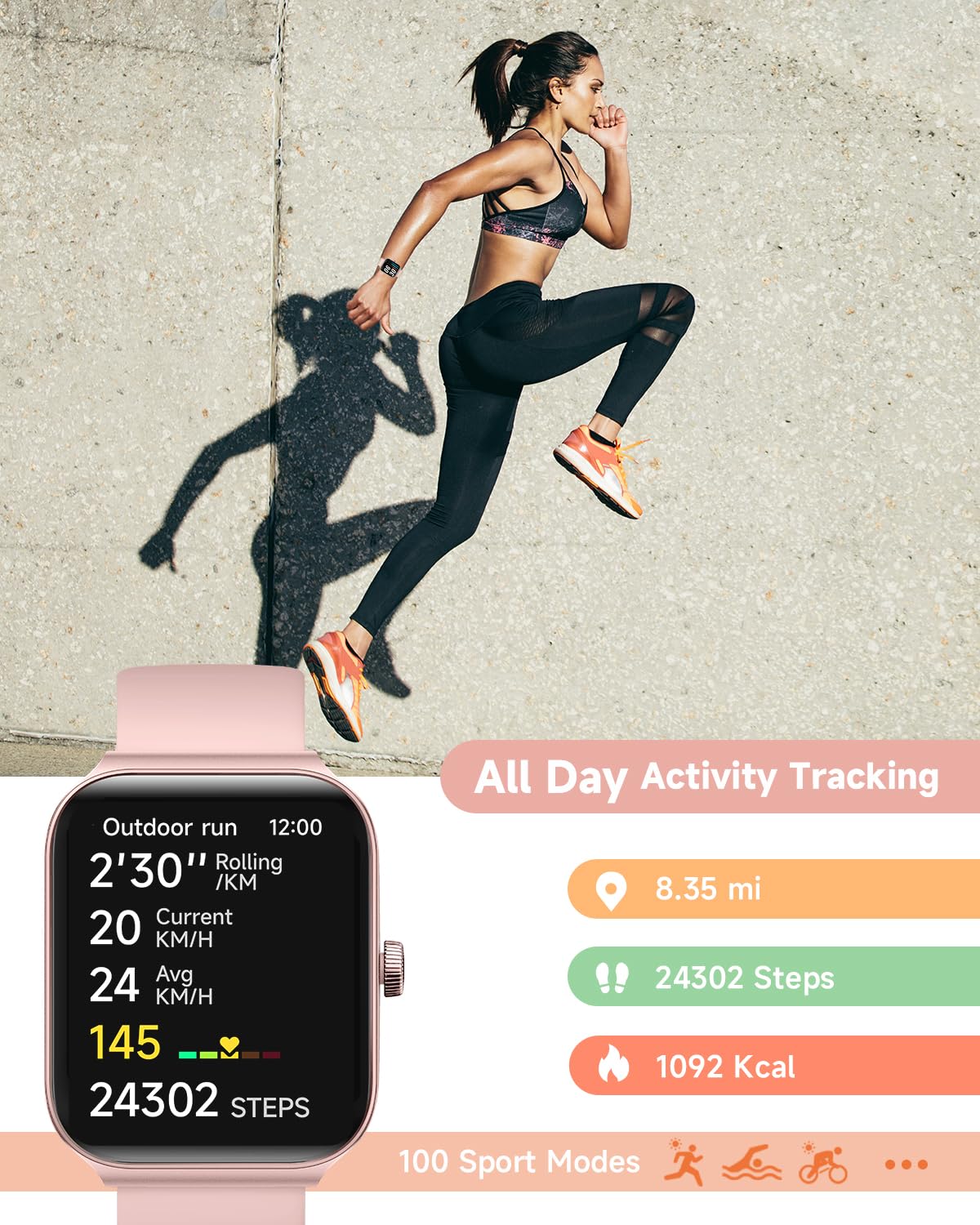 TOOBUR Smart Watch for Women Alexa Built-in, 1.95" Fitness Tracker with Answer/Make Calls, IP68 Waterproof/Heart Rate/Sleep Tracker/100 Sport Modes, Fitness Watch Compatible Android iOS