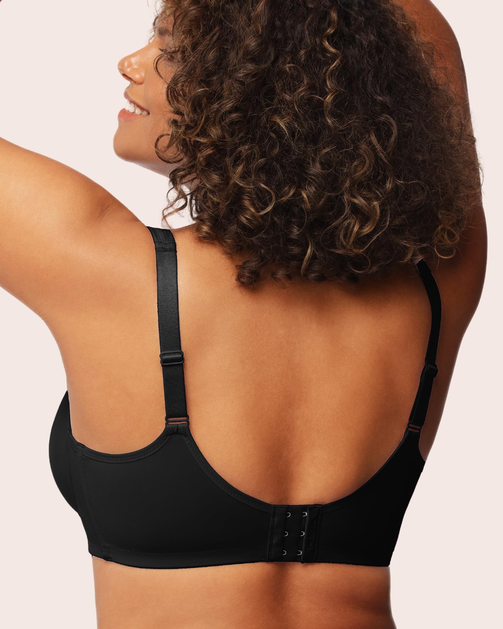 HSIA Minimizer Bras for Women Plus Size, Full Coverage Coolcomfort T Shirt Unlined Bra with Underwire for Heavy Breast, Black 38DDD 01