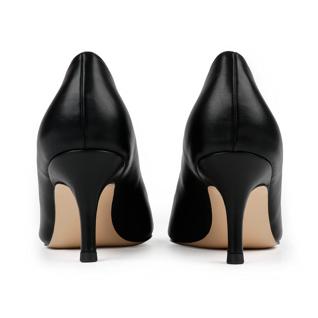 JOY IN LOVE Women's Shoes Low Heels Pointy Toe Kitten Heel Daily Pumps Black Matte 8.5 US