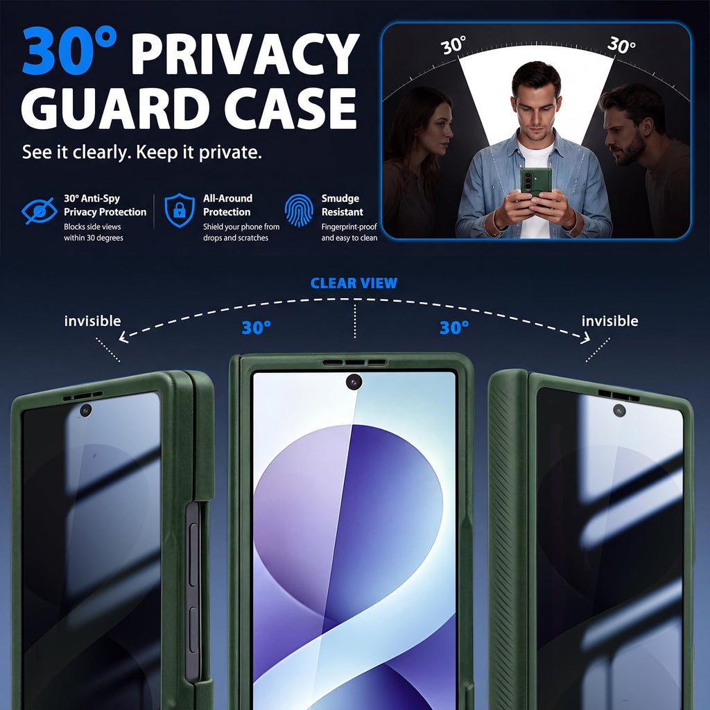 LIDEEYA for Z Fold 8 Ultra Case with Hivisible Kickstand Privacy Screen
