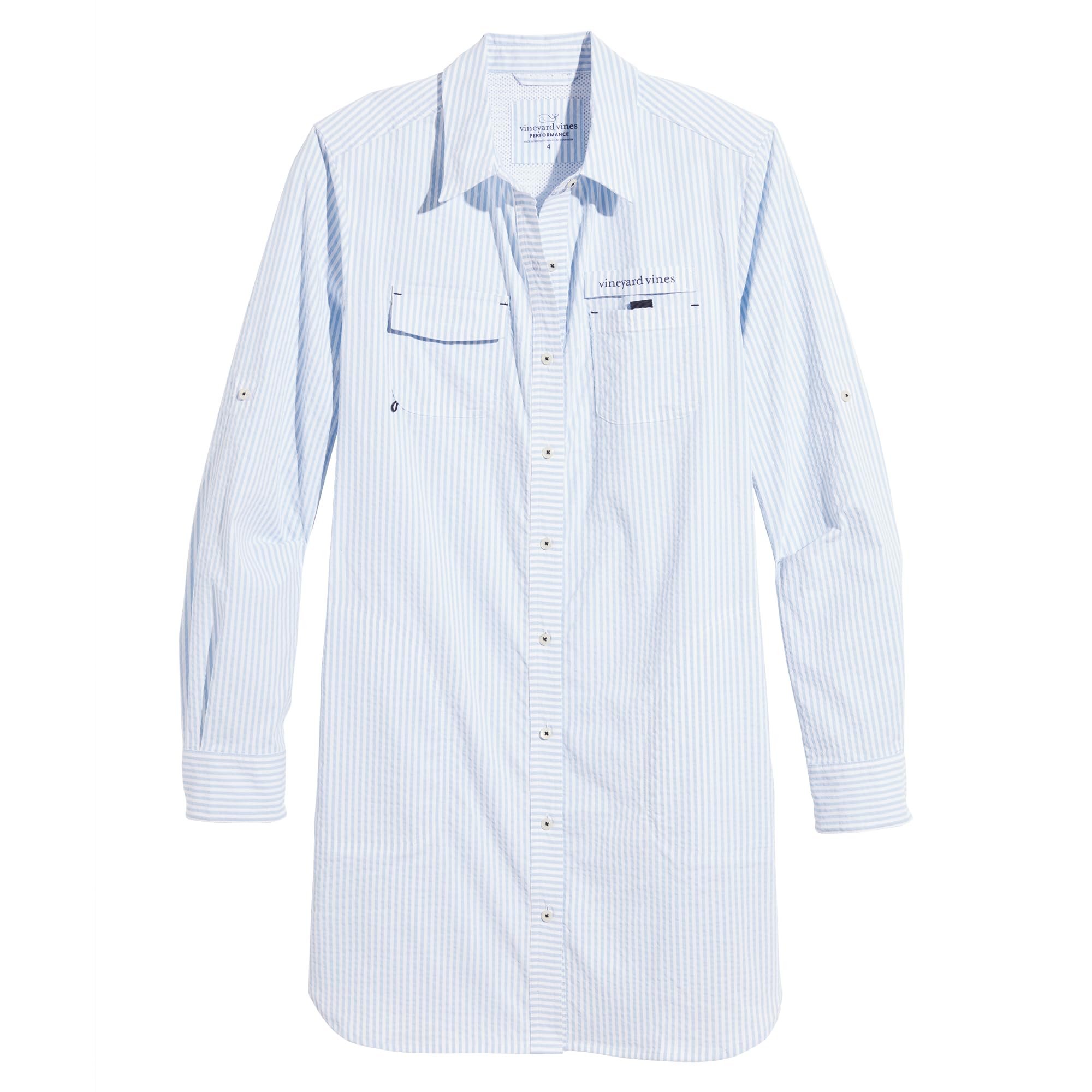vineyard vines Women's Original Harbor Cover-Up, Seersucker/Jake Blue, 0