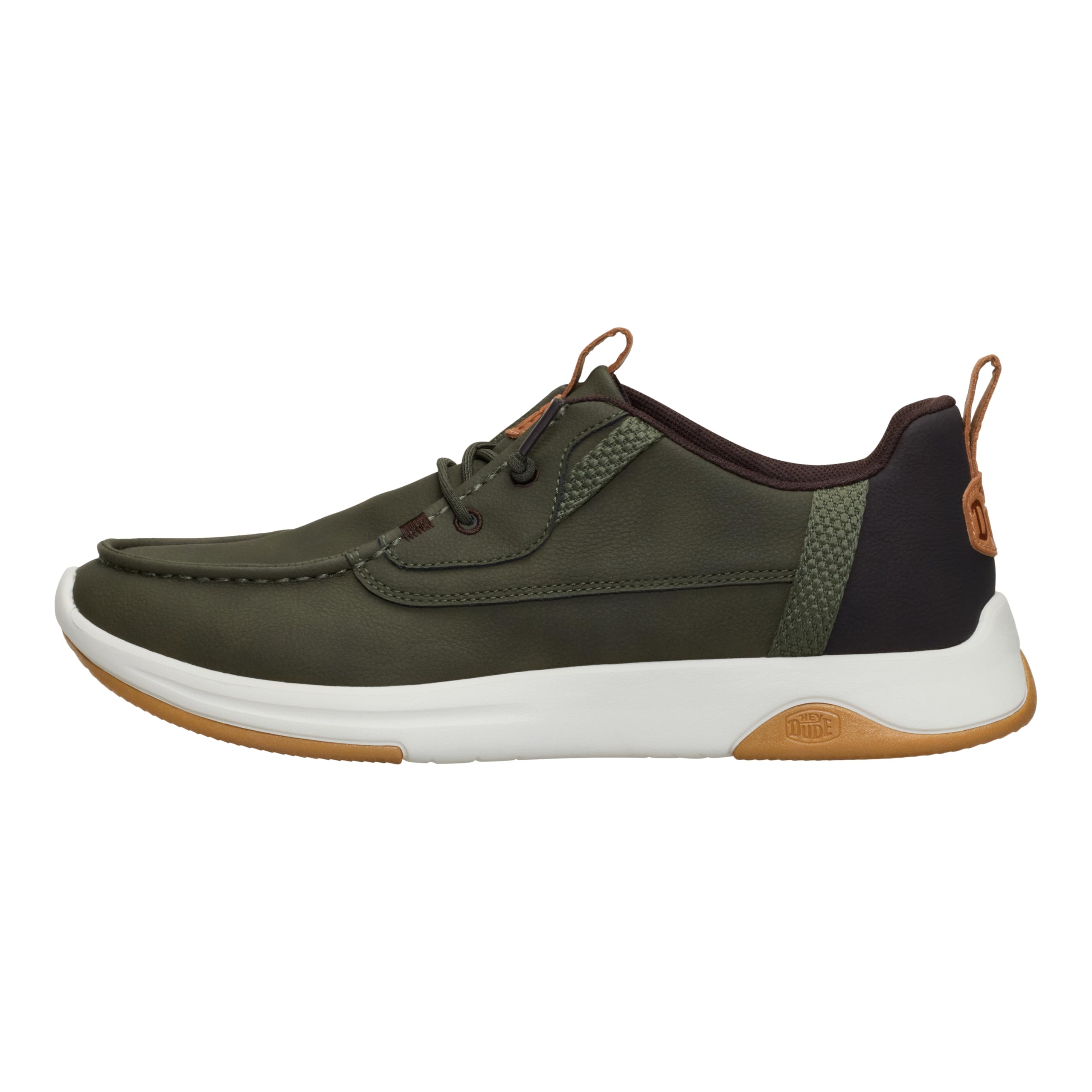 HEYDUDE Men’s Wally Drift Classic | Deep Green/Silver Birch Size 11 | Slip On Shoes for Men | Lightweight Loafers | Easy On System | Cushioned Insole