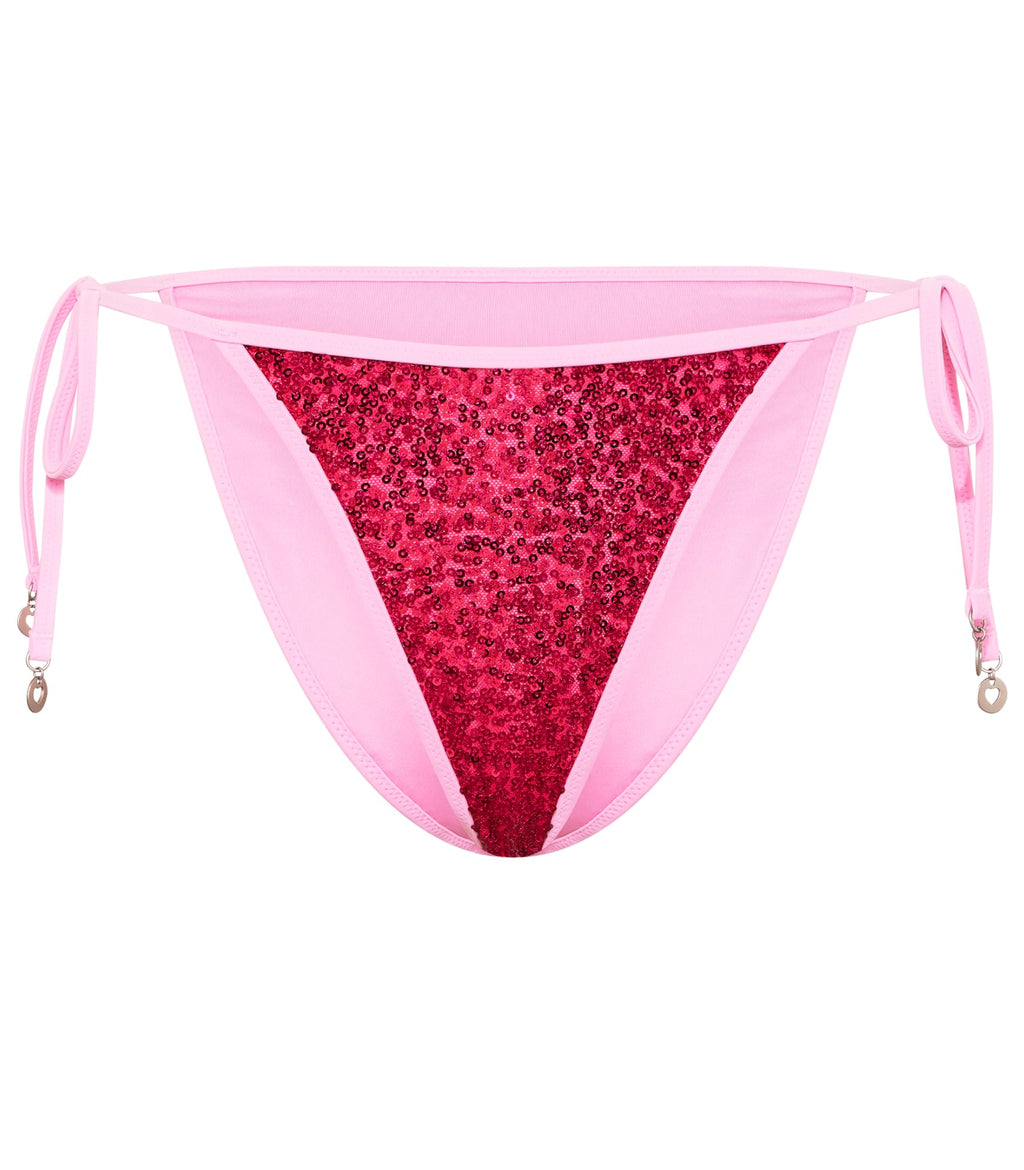 Victoria's Secret PINK | Elle Sequin Side-Tie Cheeky Bikini Bottom, Pink Lollipop, XXS