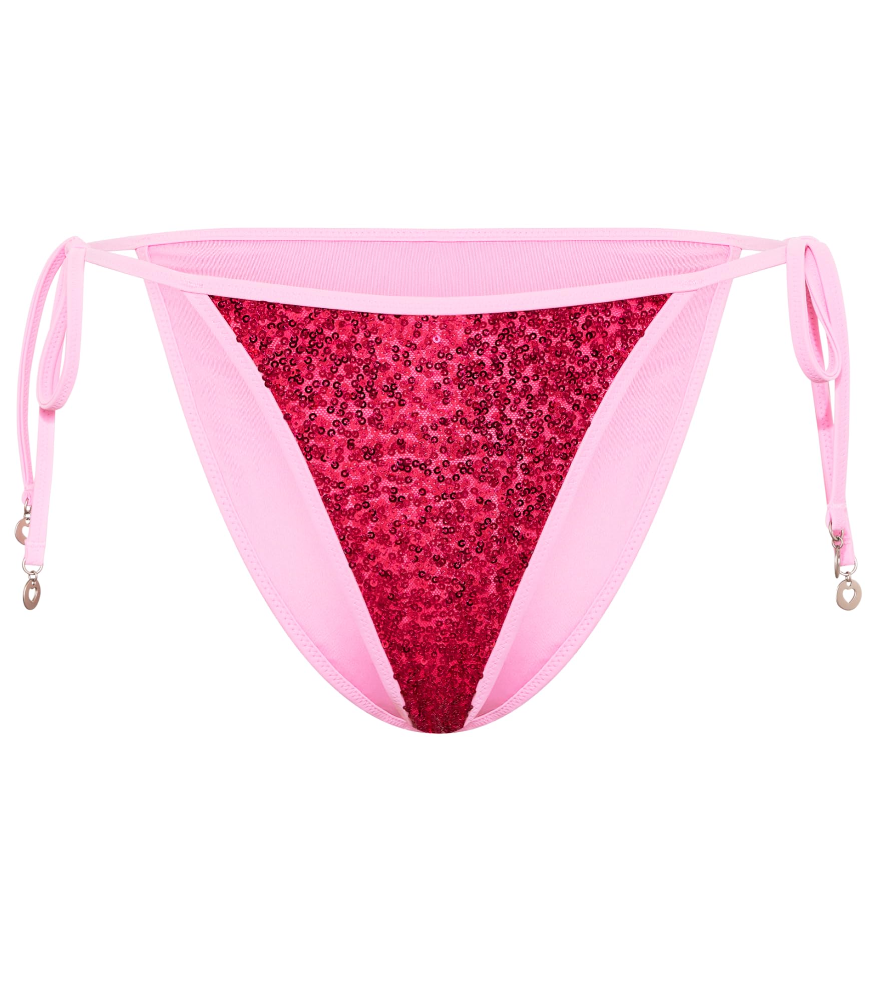 Victoria's Secret PINK | Elle Sequin Side-Tie Cheeky Bikini Bottom, Pink Lollipop, XXS
