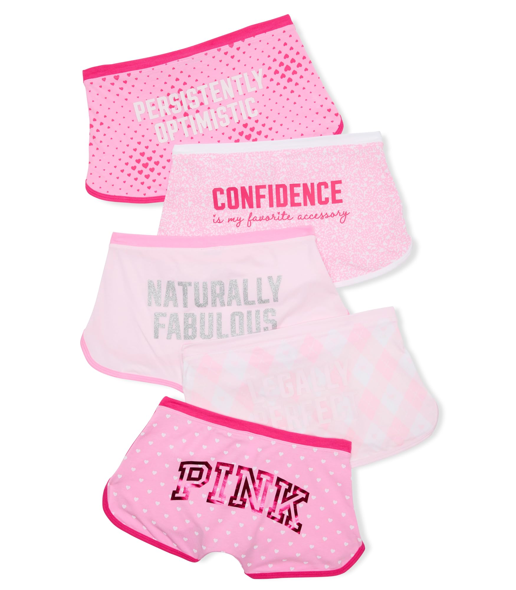 Victoria's Secret PINK | Elle 5-Pack Cotton Dorm Boyshort Panties, Elle Pink Pack, M