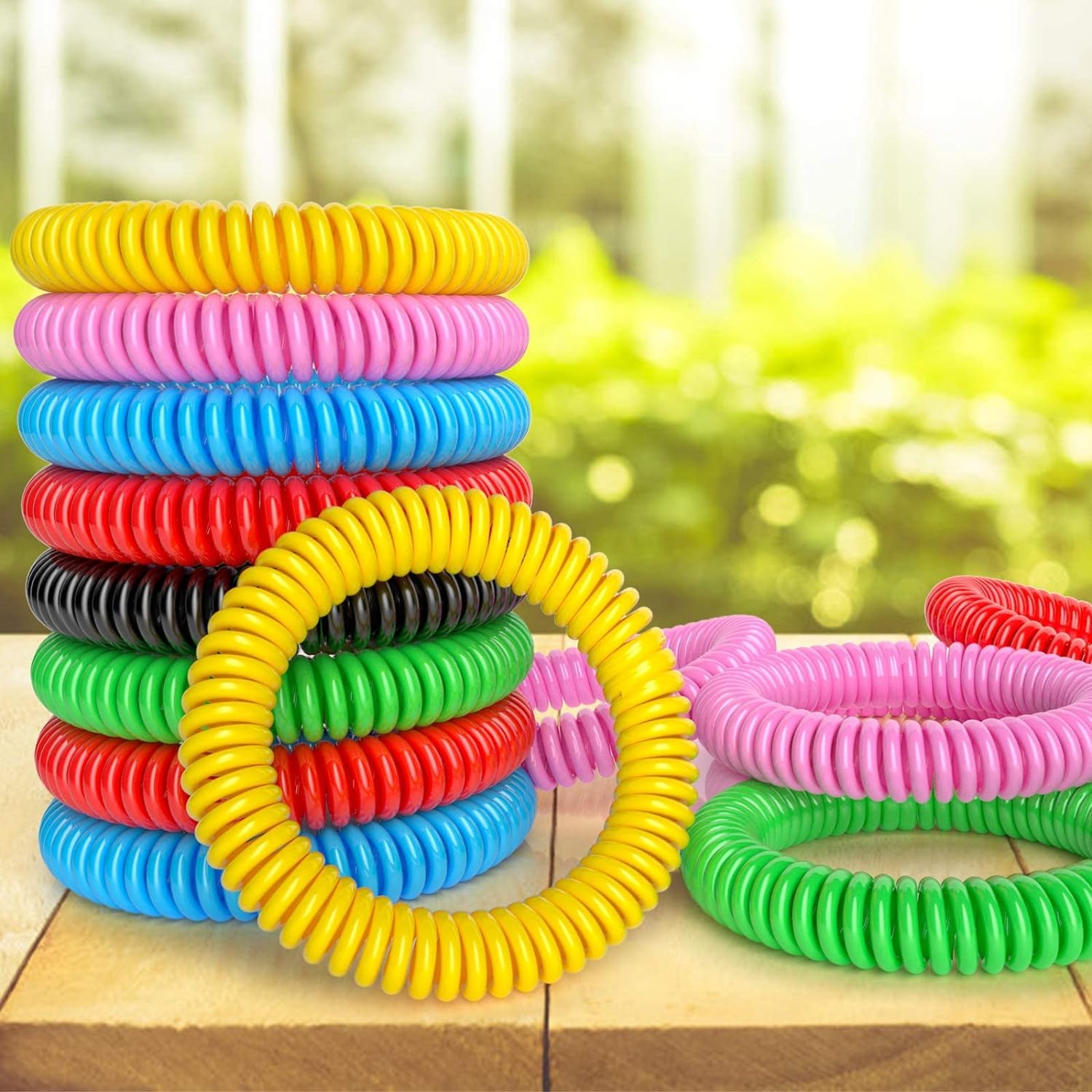 BuggyBands 60 Pack Mosquito Repellent Bracelets, Individually Wrapped Wristbands, DEET Free, Natural and Waterproof Bands, Camping Travel Essentials (60 Count (Pack of 1))