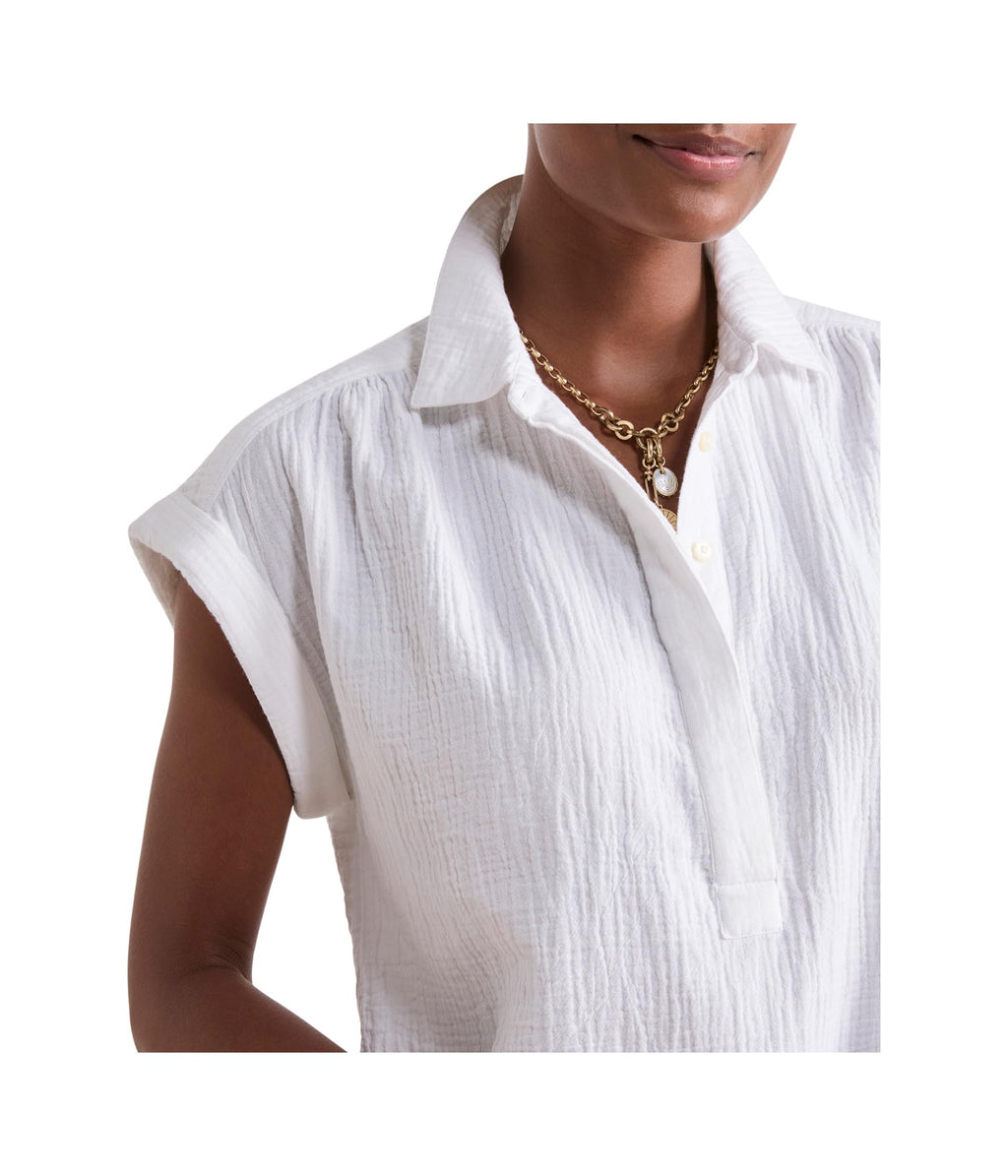 vineyard vines Margo Gauze Top, White, S